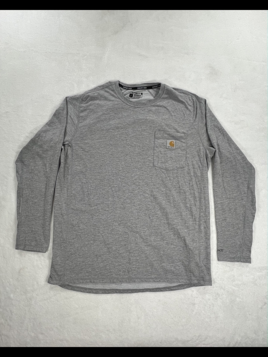 Carhartt Other - Carhartt Long-Sleeve Pocket Tee in Light Gray with Logo Patch